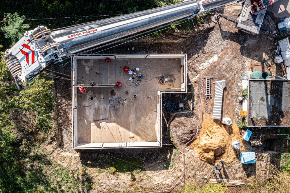 Baustelle von oben zur Baudokumentation